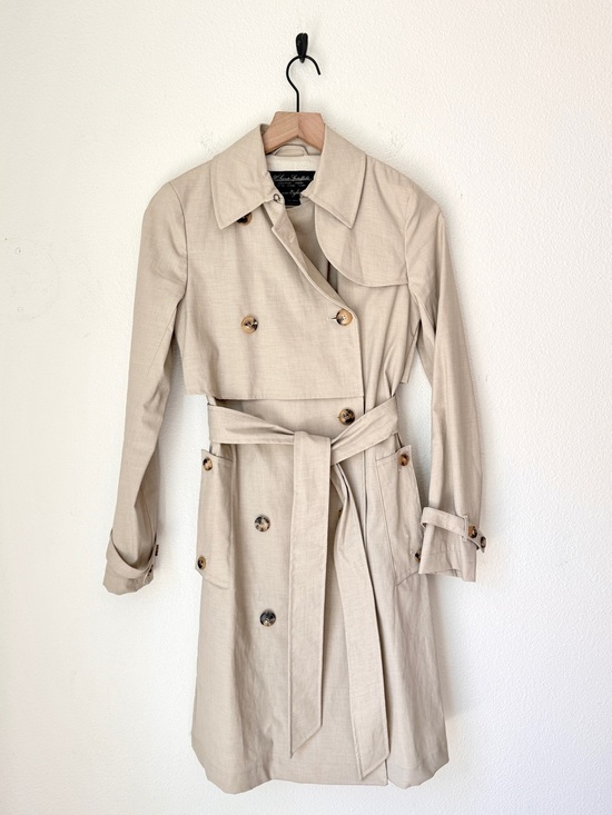 All Saints Jackets & Blazers - All Saints Light Beige Double-Breasted Trench Coat with Belt - UK 8 / US 4